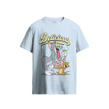 Tom & Jerry Delicious Graphic Light Blue T-Shirt