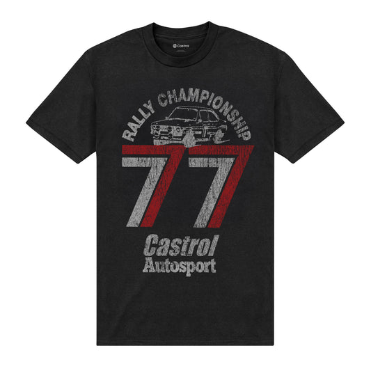 Castrol Vintage Distressed Rally Championship Black T-Shirt