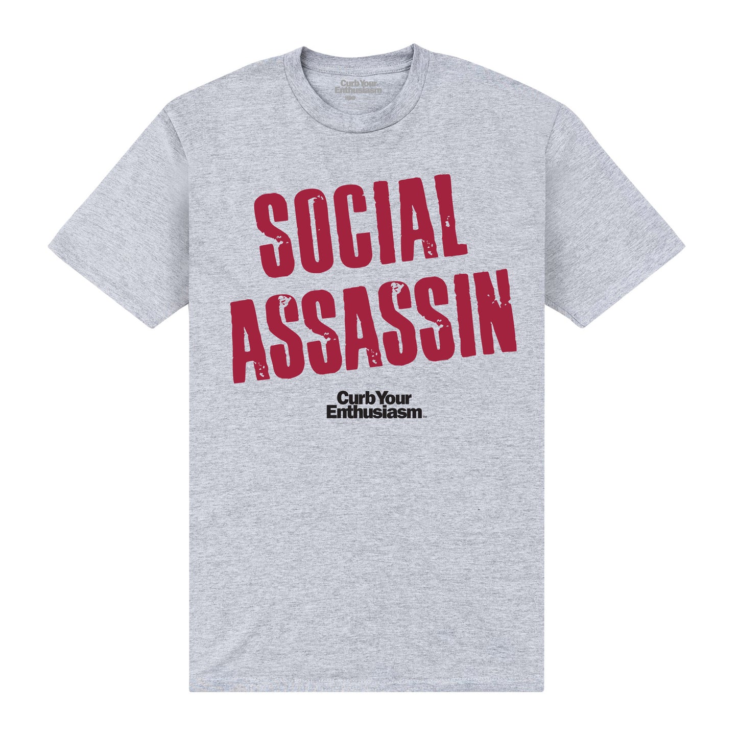 Curb Your Enthusiasm Social Assassin Heather Grey T-Shirt