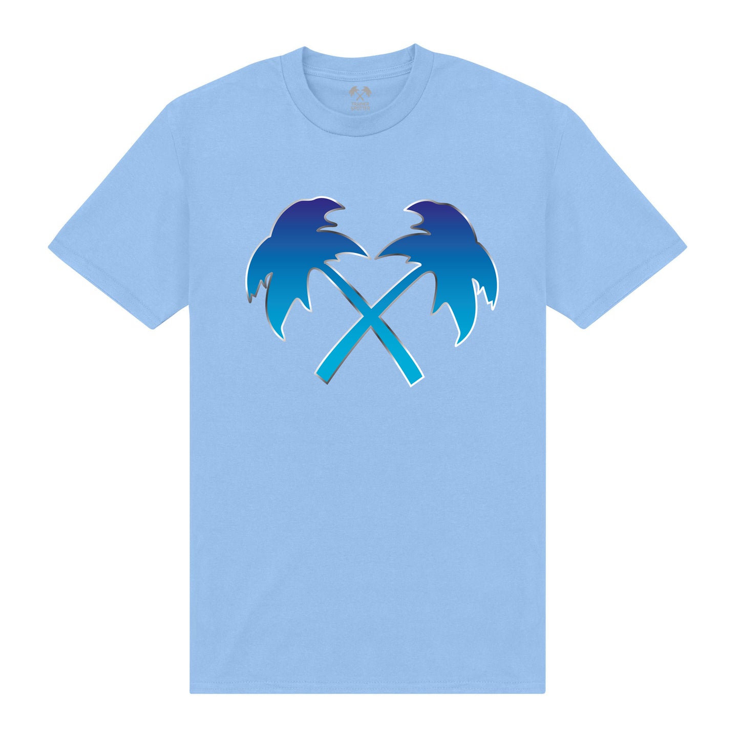 Trainer Spotter Fade Cross Palms Light Blue T-Shirt