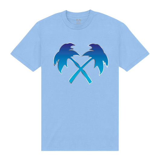 Trainer Spotter Fade Cross Palms Light Blue T-Shirt