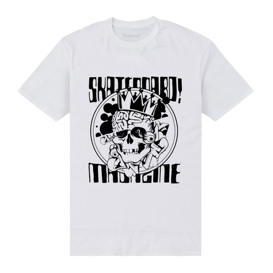 Skateboard Magazine Skull White T-Shirt