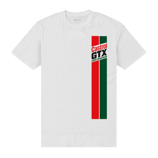 Castrol Classic Logo GTX Stripe White T-Shirt