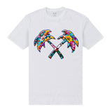 Trainer Spotter Cross Palm Flowers White T-Shirt