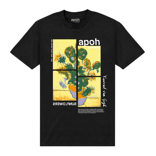 APOH Van Gogh Sunflowers Jigsaw Black T-Shirt