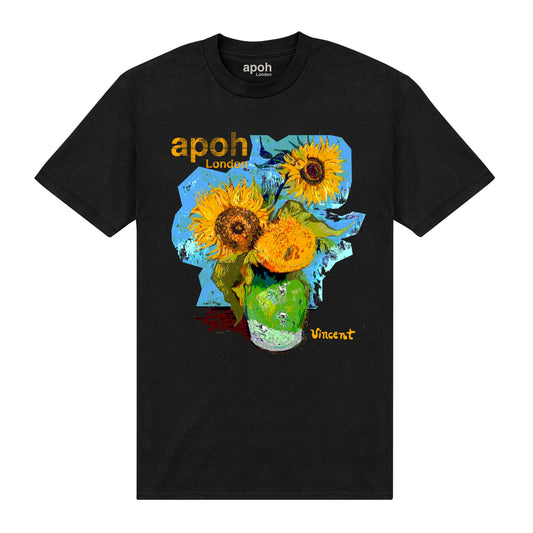 APOH Van Gogh Sunflowers Bouquet Black T-Shirt