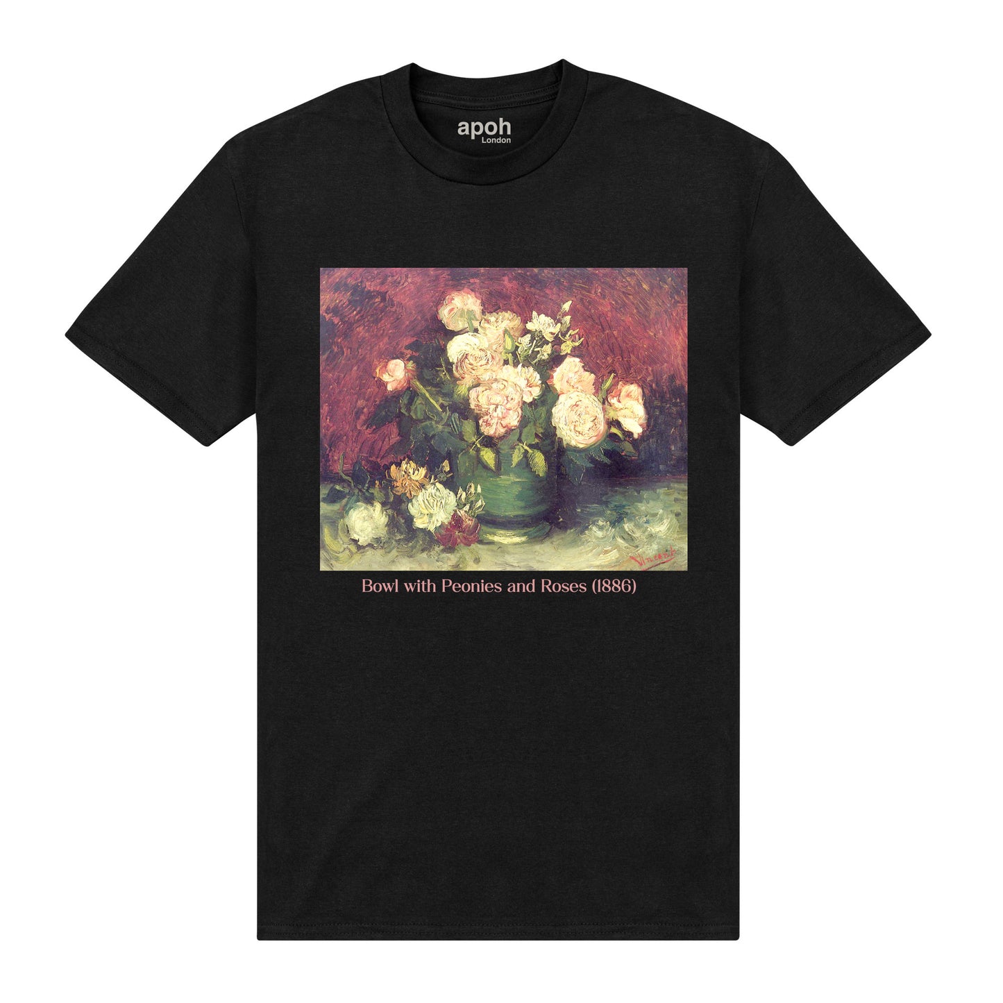 APOH Van Gogh Peonies Black T-Shirt