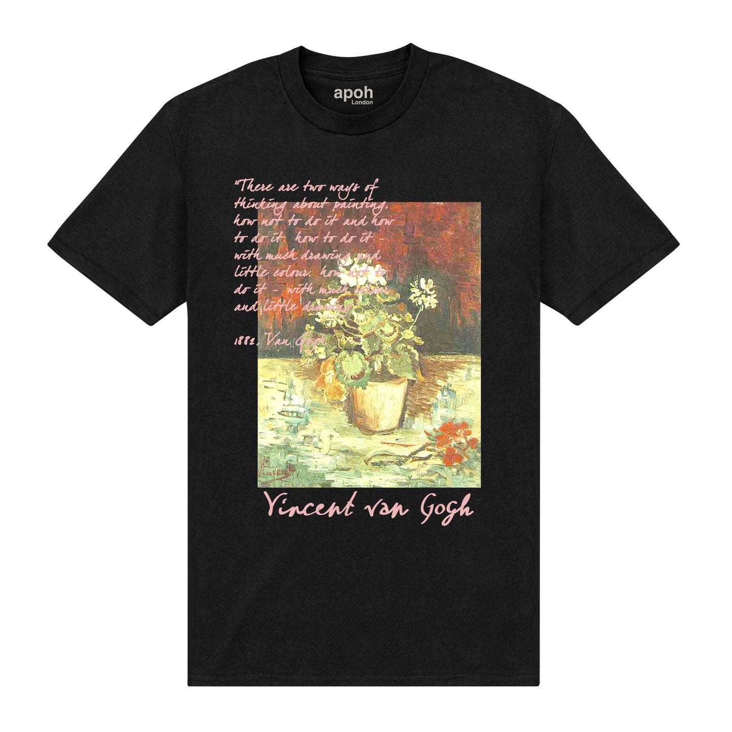 APOH Van Gogh Geranium Black T-Shirt