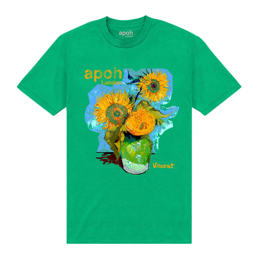 APOH Van Gogh Sunflowers Jigsaw Irish Green T-Shirt