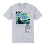 APOH Van Gogh Starry Night Text Heather Grey T-Shirt