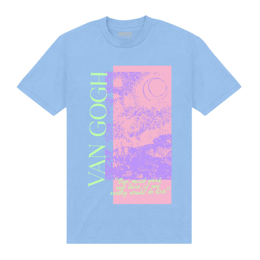 APOH Van Gogh Starry Night Scribble Light Blue T-Shirt