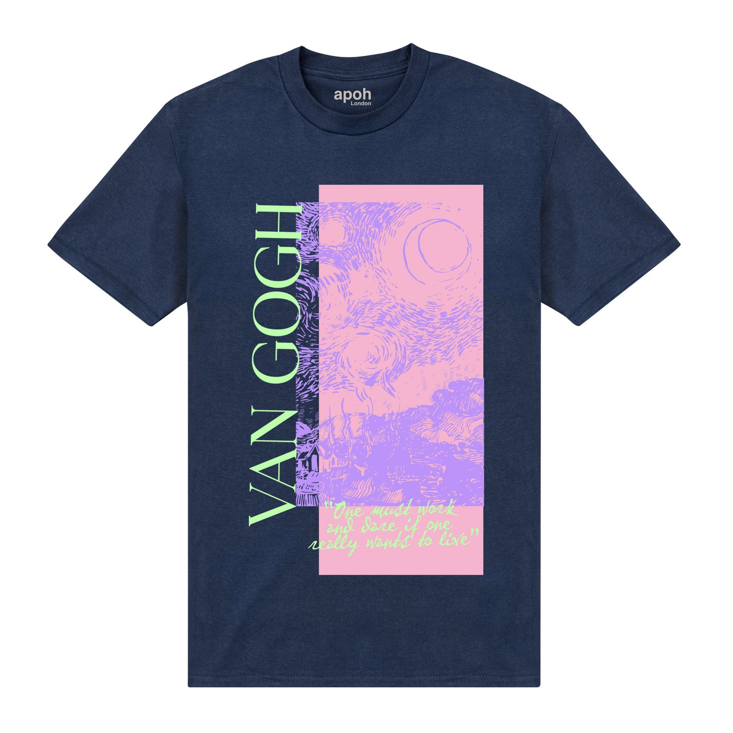 APOH Van Gogh Starry Night Scribble Navy T-Shirt