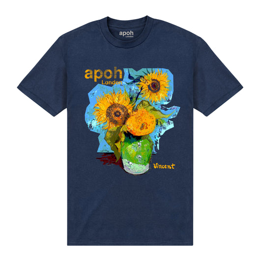 APOH Van Gogh Sunflowers Jigsaw Navy T-Shirt