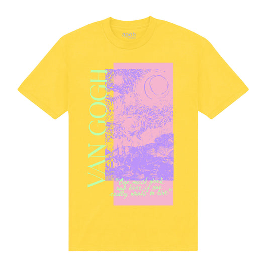 APOH Van Gogh Starry Night Scribble Yellow T-Shirt