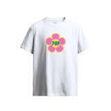 7UP Flower Logo Graphic White T-Shirt