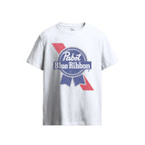 Pabst Blue Ribbon Vintage Beer Logo White T-Shirt
