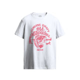 Old Milwaukee Genuine Draft Fishing Graphic White T-Shirt