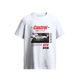 Castrol Retro B&W Racing Graphic T-Shirt White