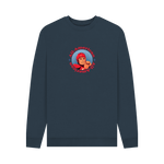 Navy Blue Printed Sweater Front