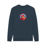 Navy Blue Printed Sweater Front