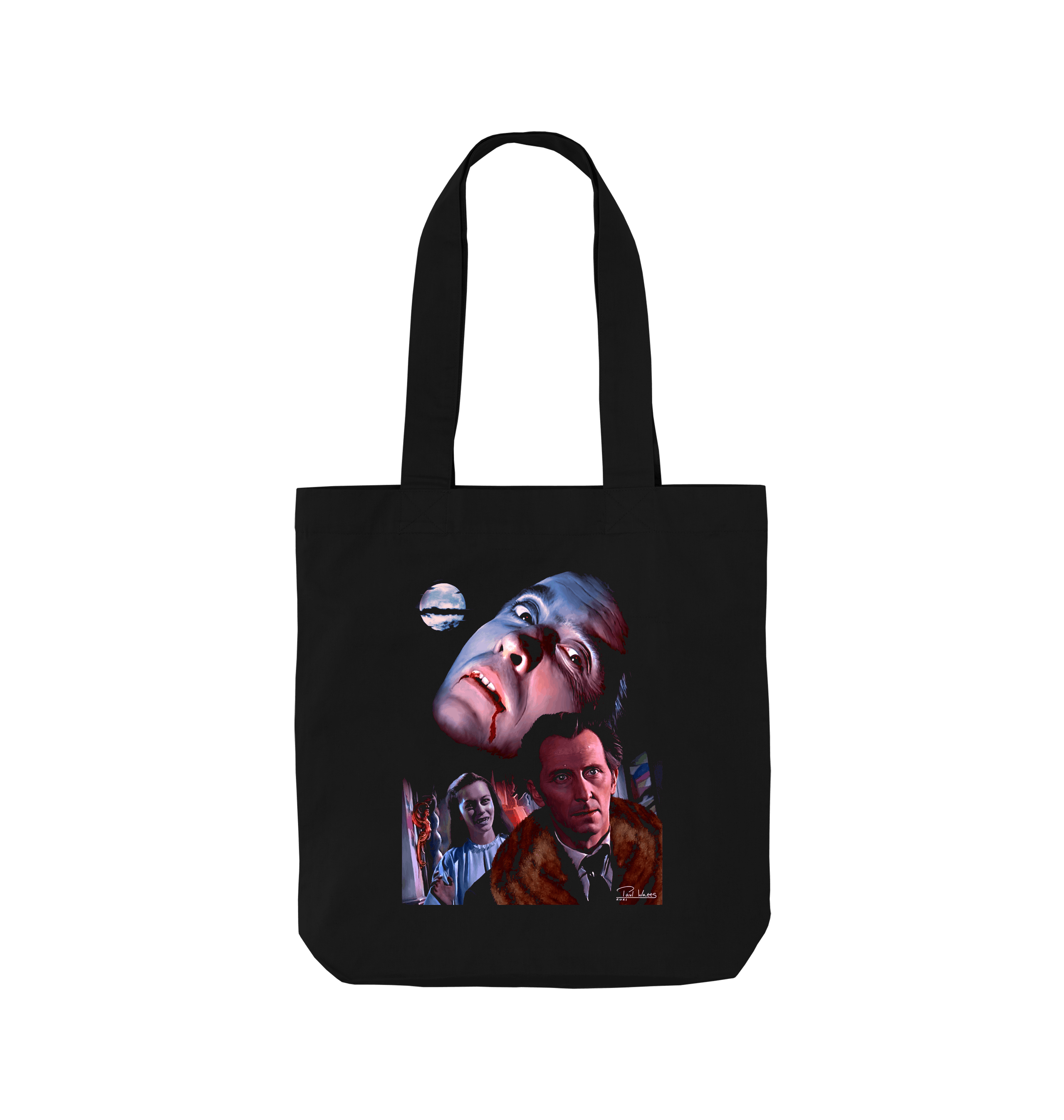 Black Printed Bag Front