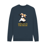 Navy Blue Printed Sweater Front