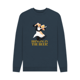Navy Blue Printed Sweater Front