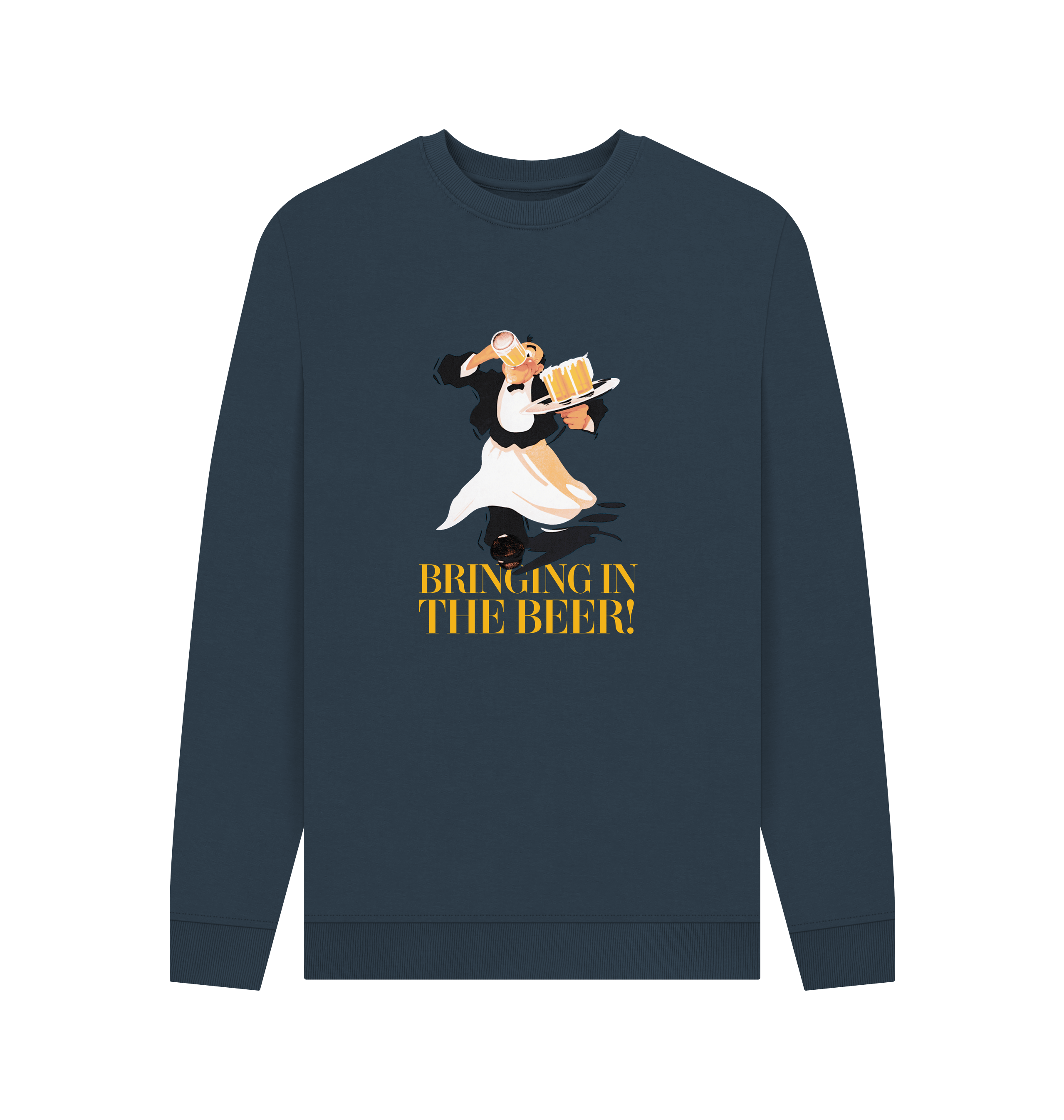 Navy Blue Printed Sweater Front