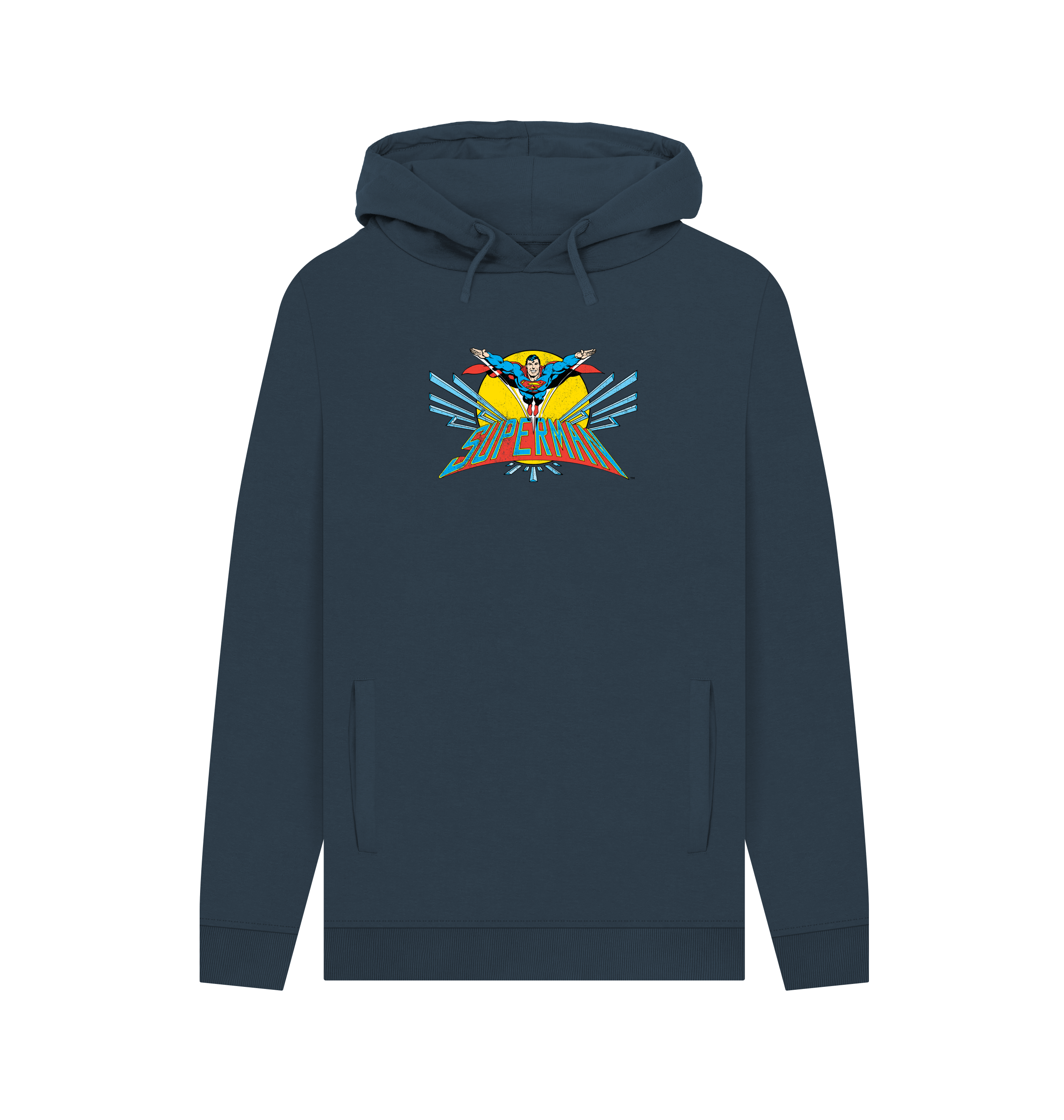 Navy Printed Hoody Front