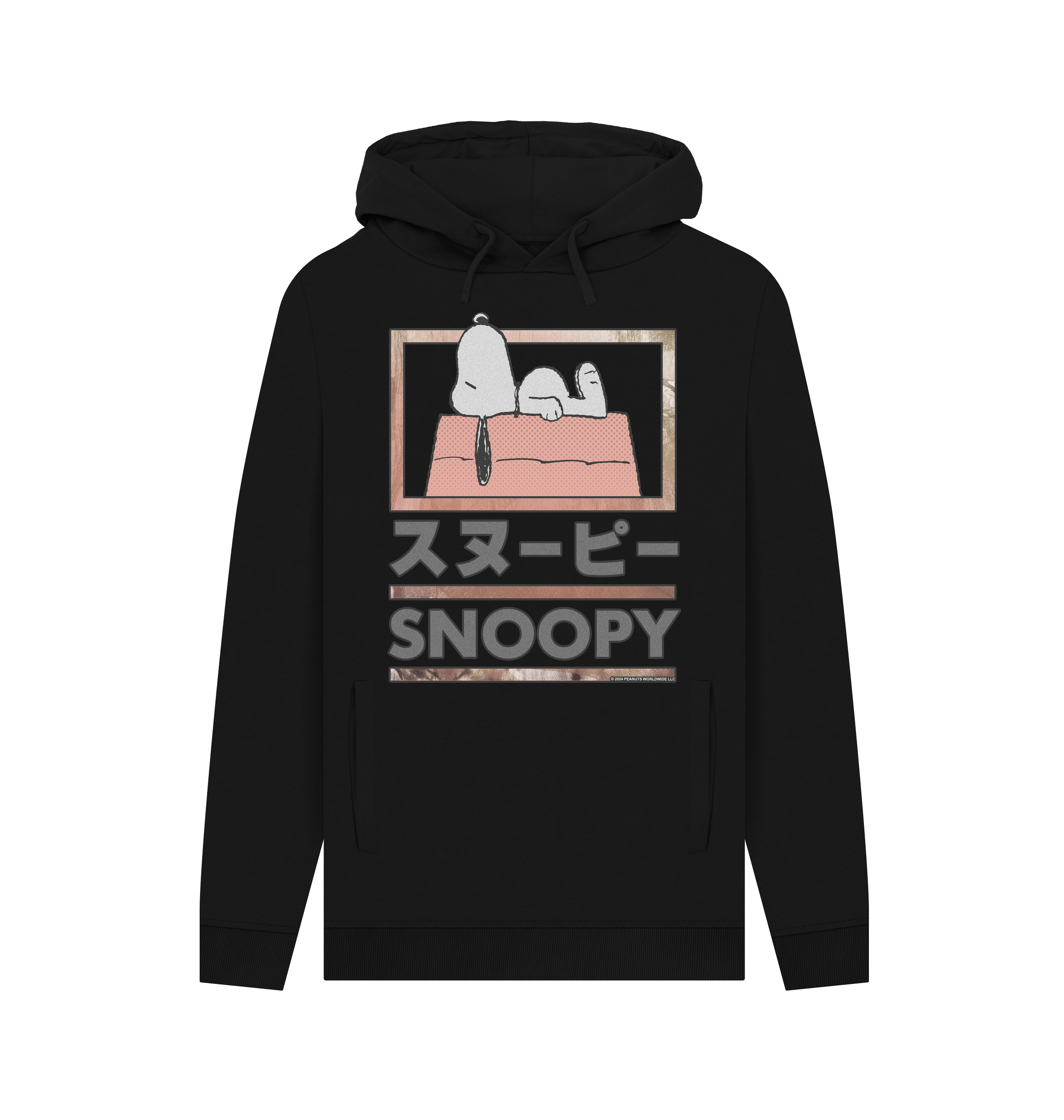 Black Printed Hoody Front