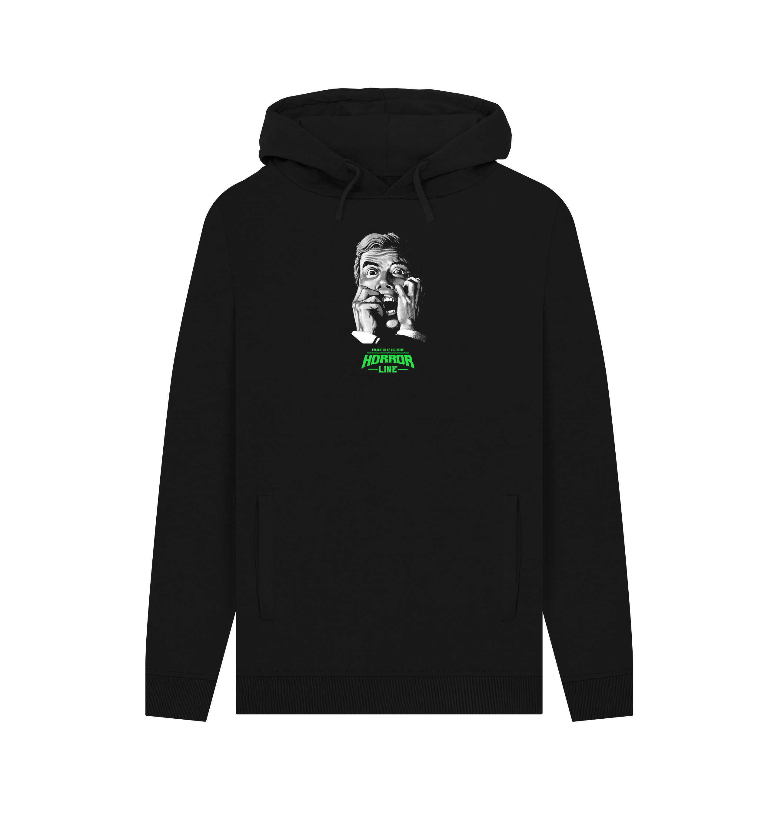 Black Printed Hoody Front