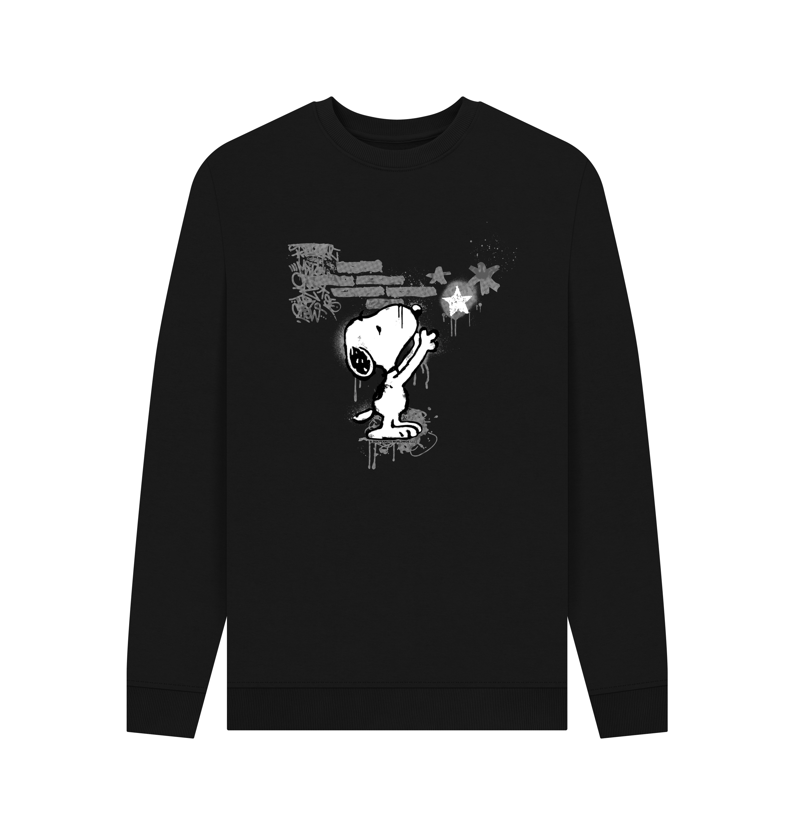 Black Printed Sweater Front