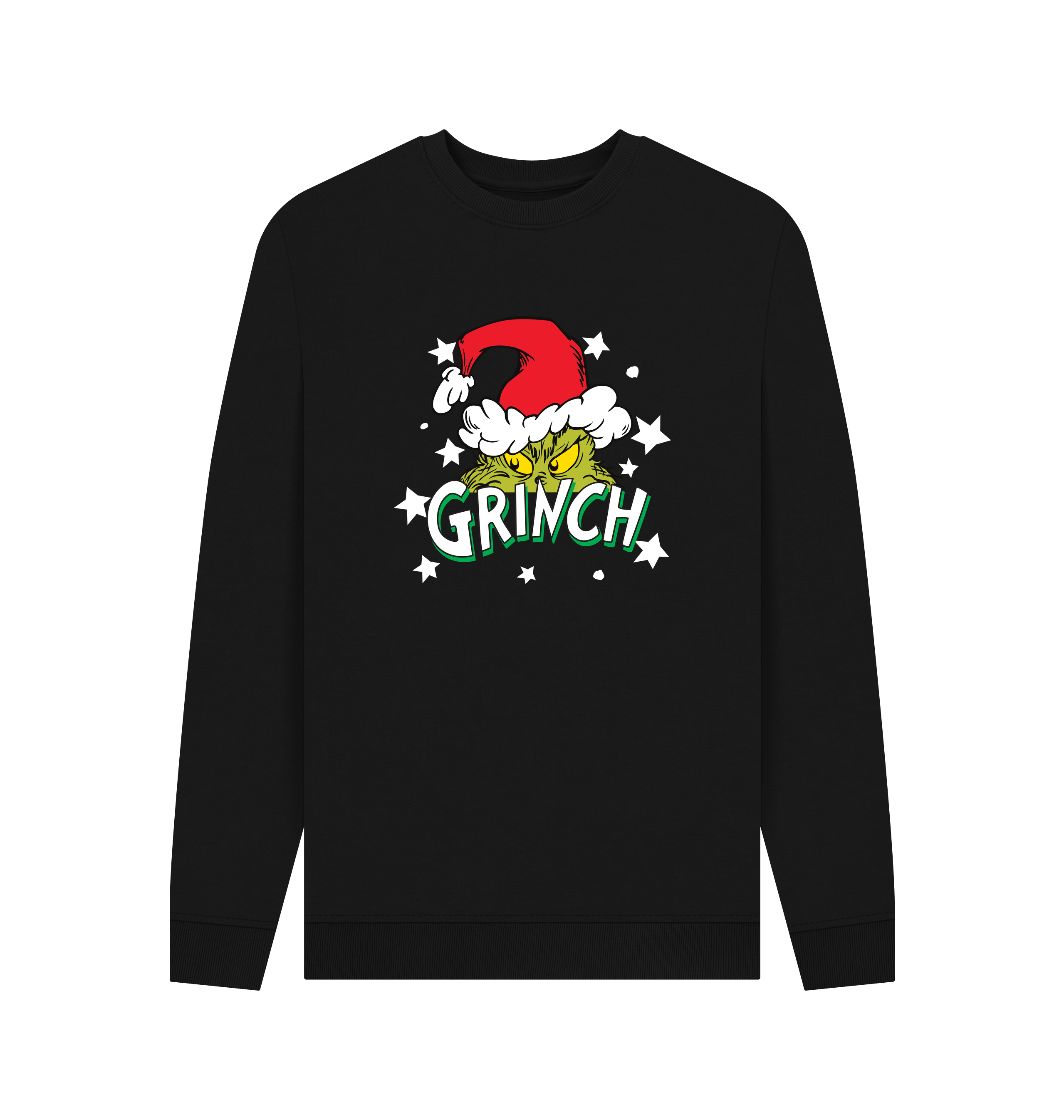 Black Printed Sweater Front