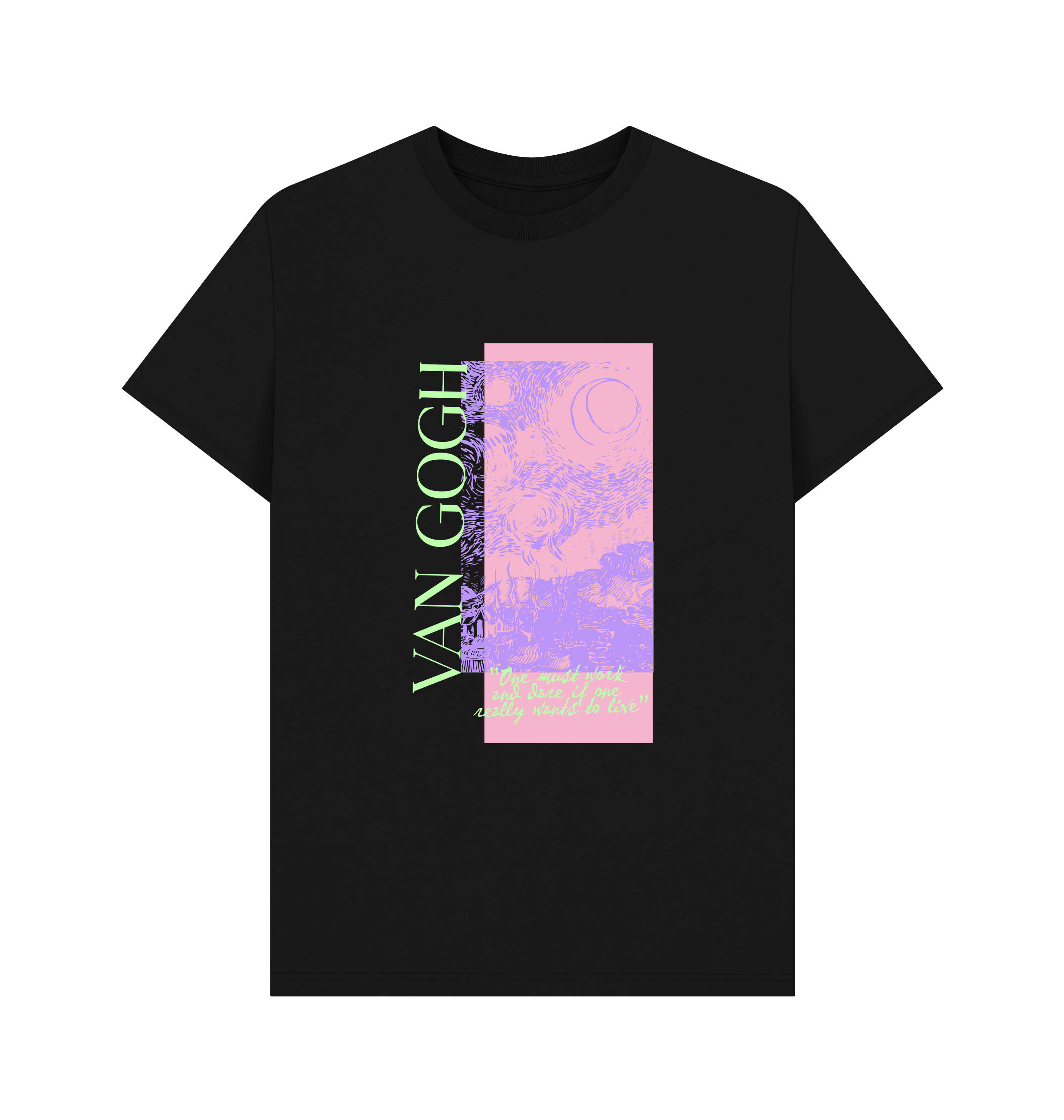 Black Printed T-shirt Front