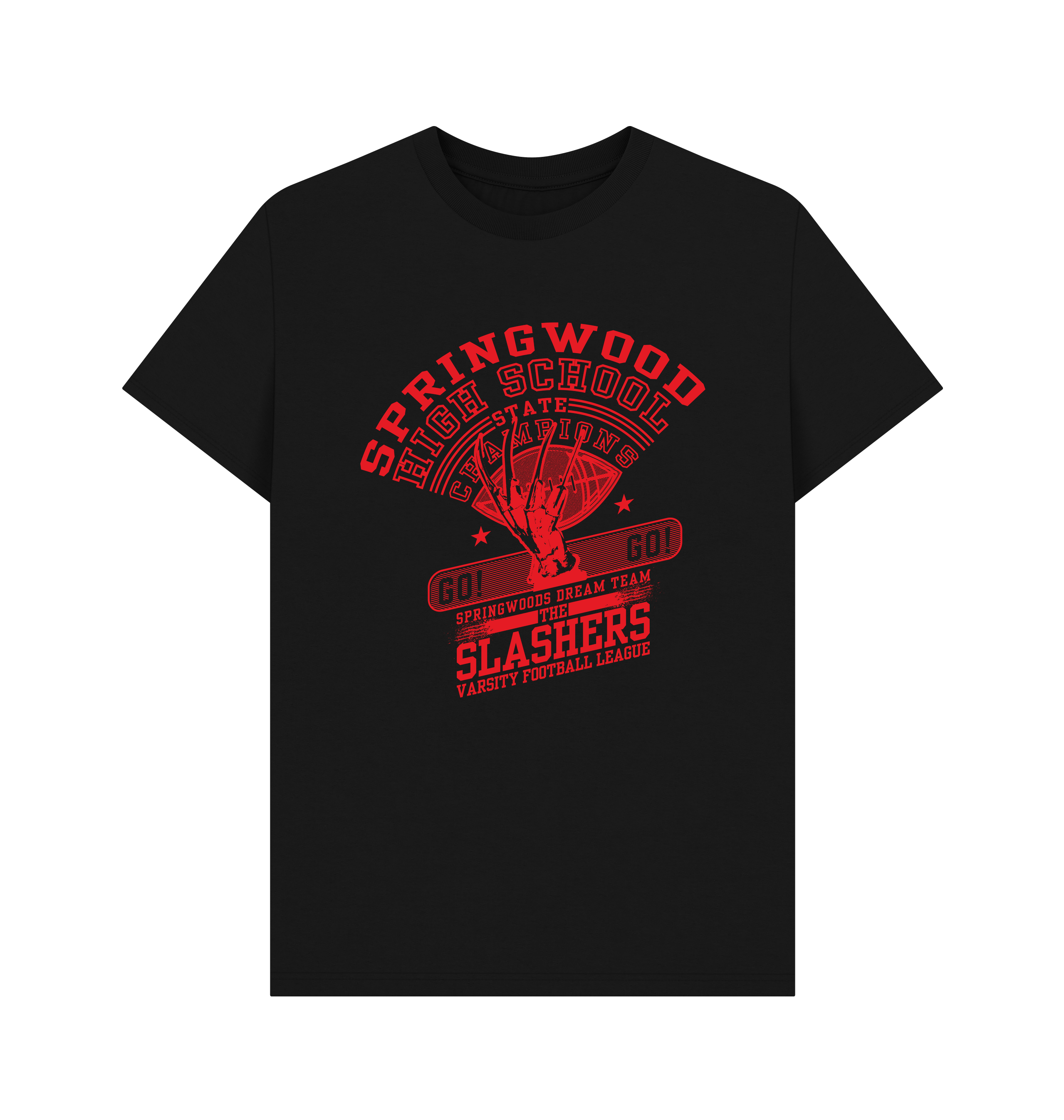Black Printed T-shirt Front