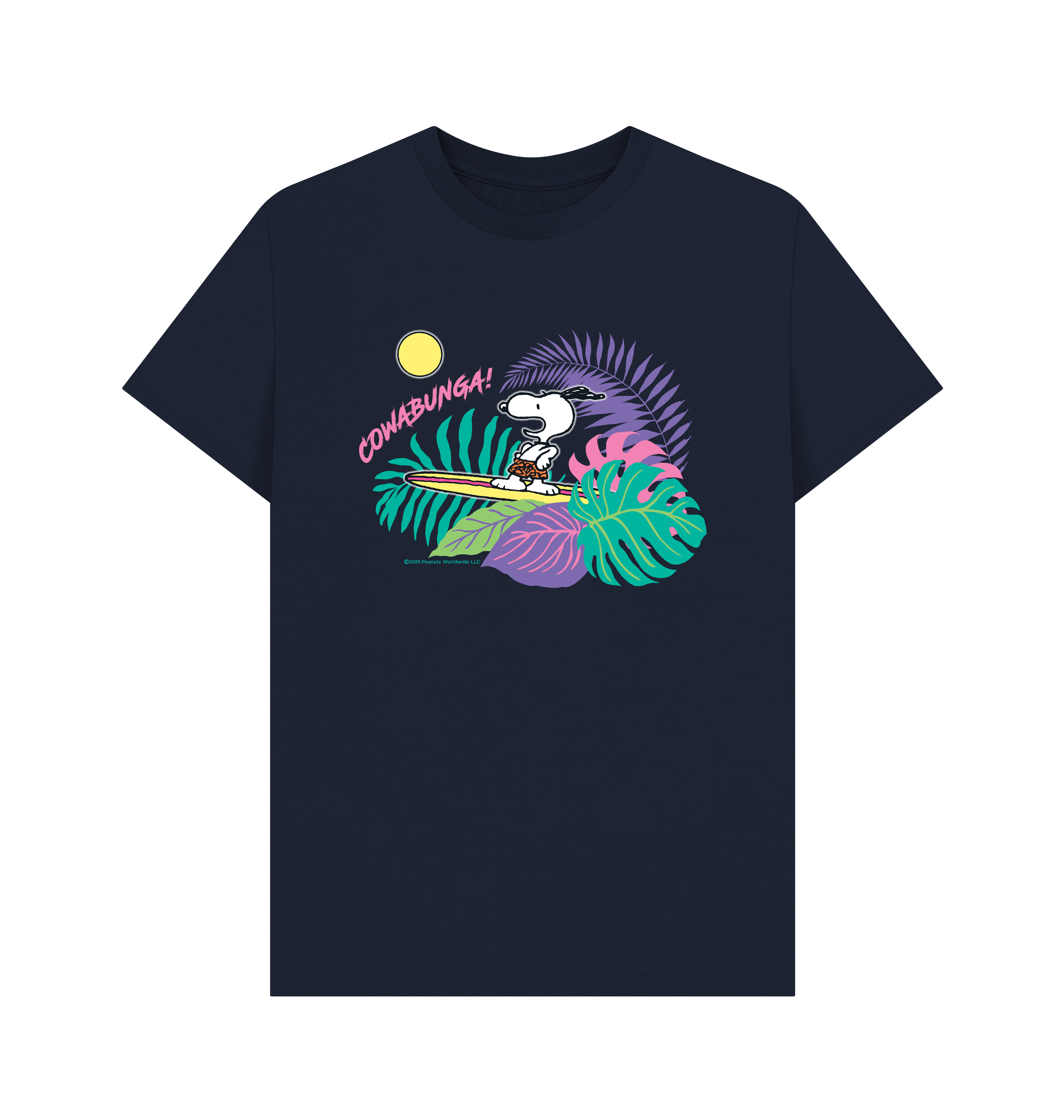 Navy Blue Printed T-shirt Front