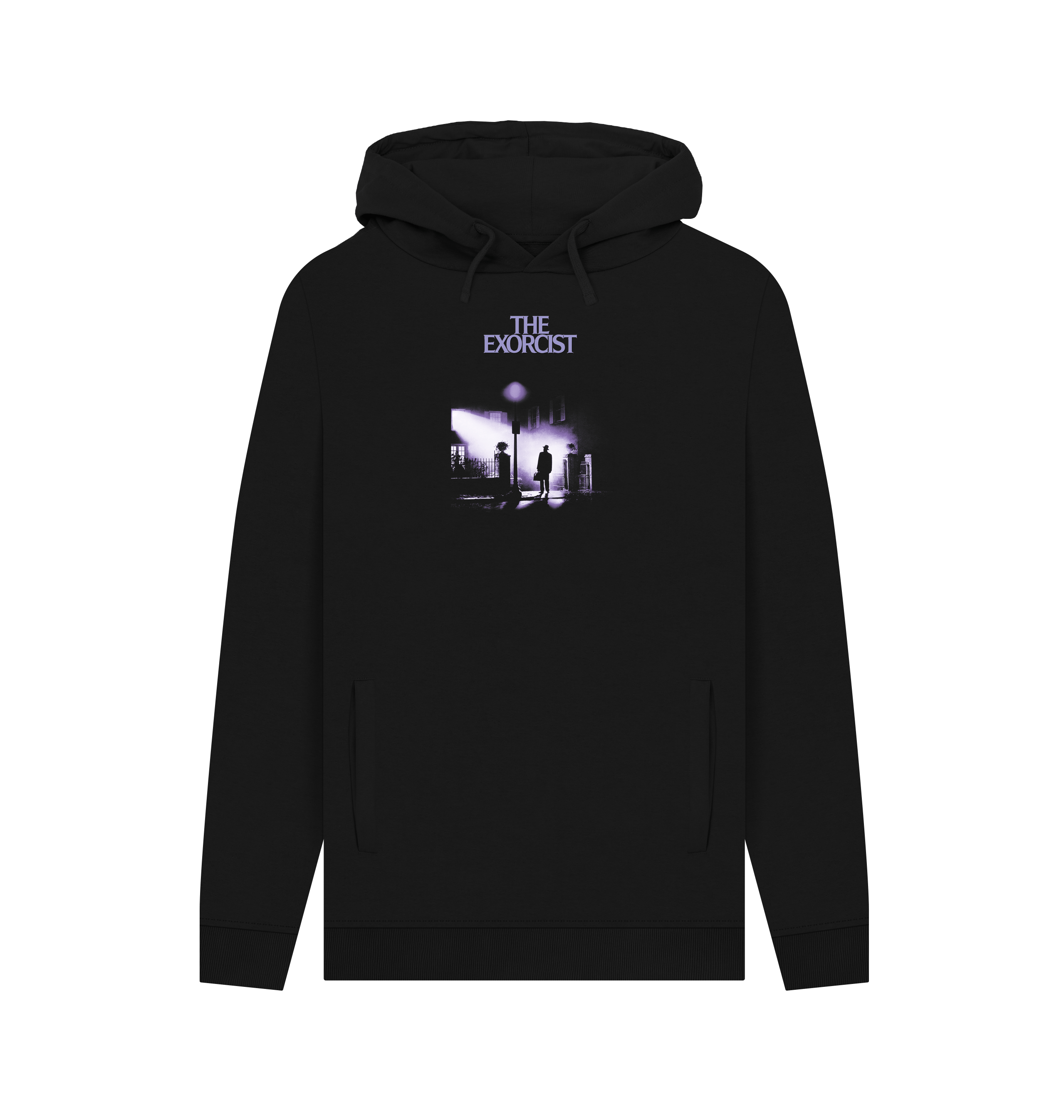 Black Printed Hoody Front