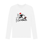 White Printed Long Sleeve T Shirt Front