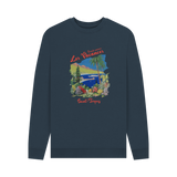 Navy Blue Printed Sweater Front