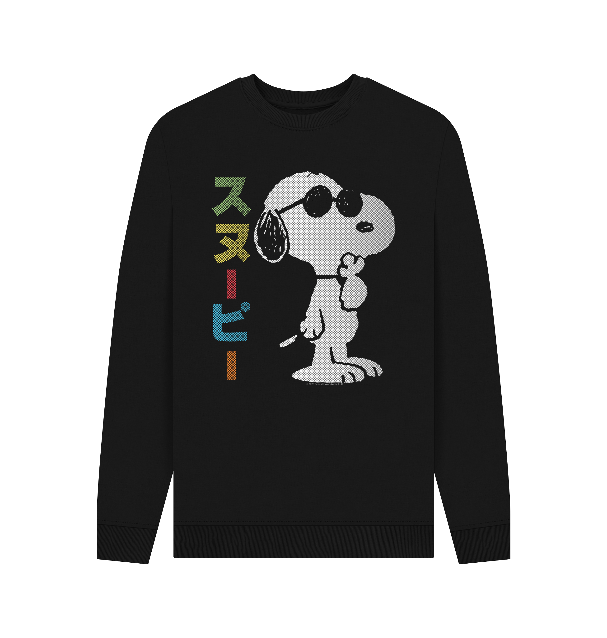 Black Printed Sweater Front