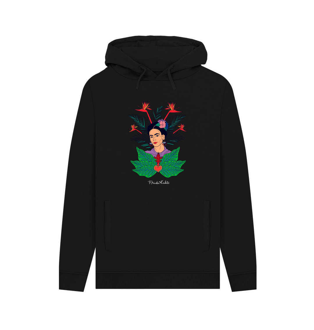 Black Printed Hoody Front