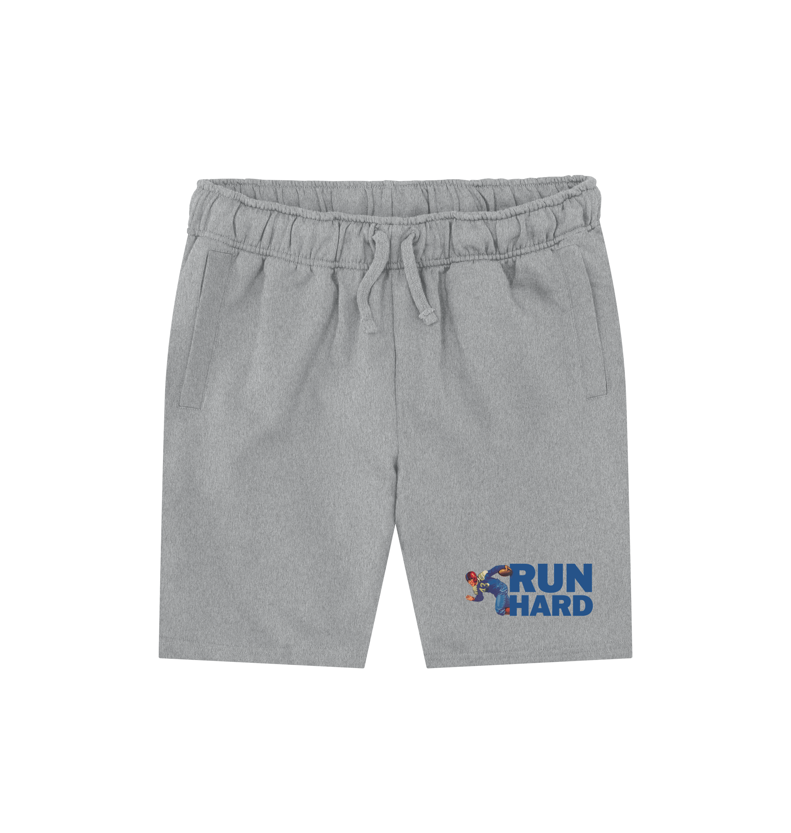 Athletic Grey Printed Mens Shorts Front