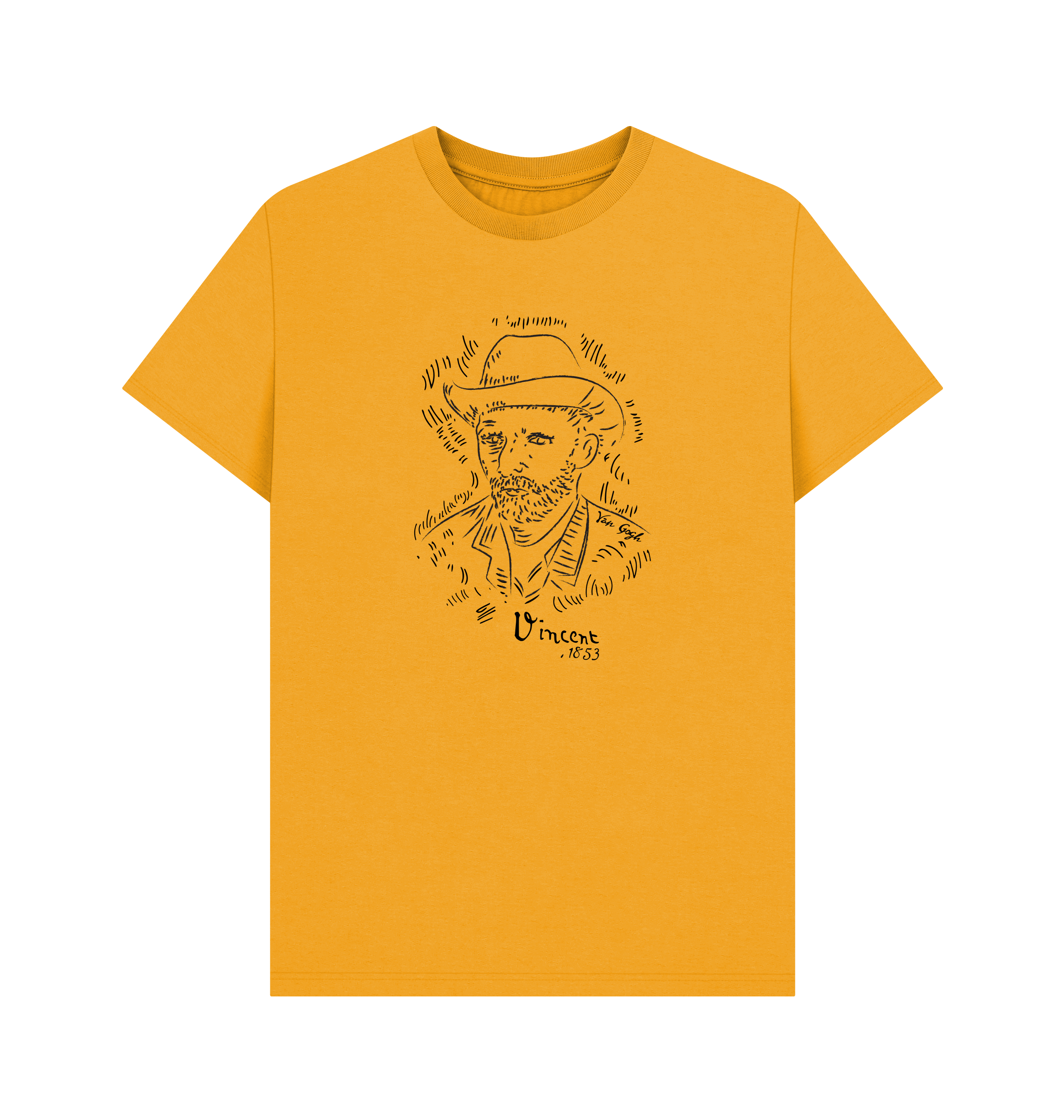 Mustard Printed T-shirt Front