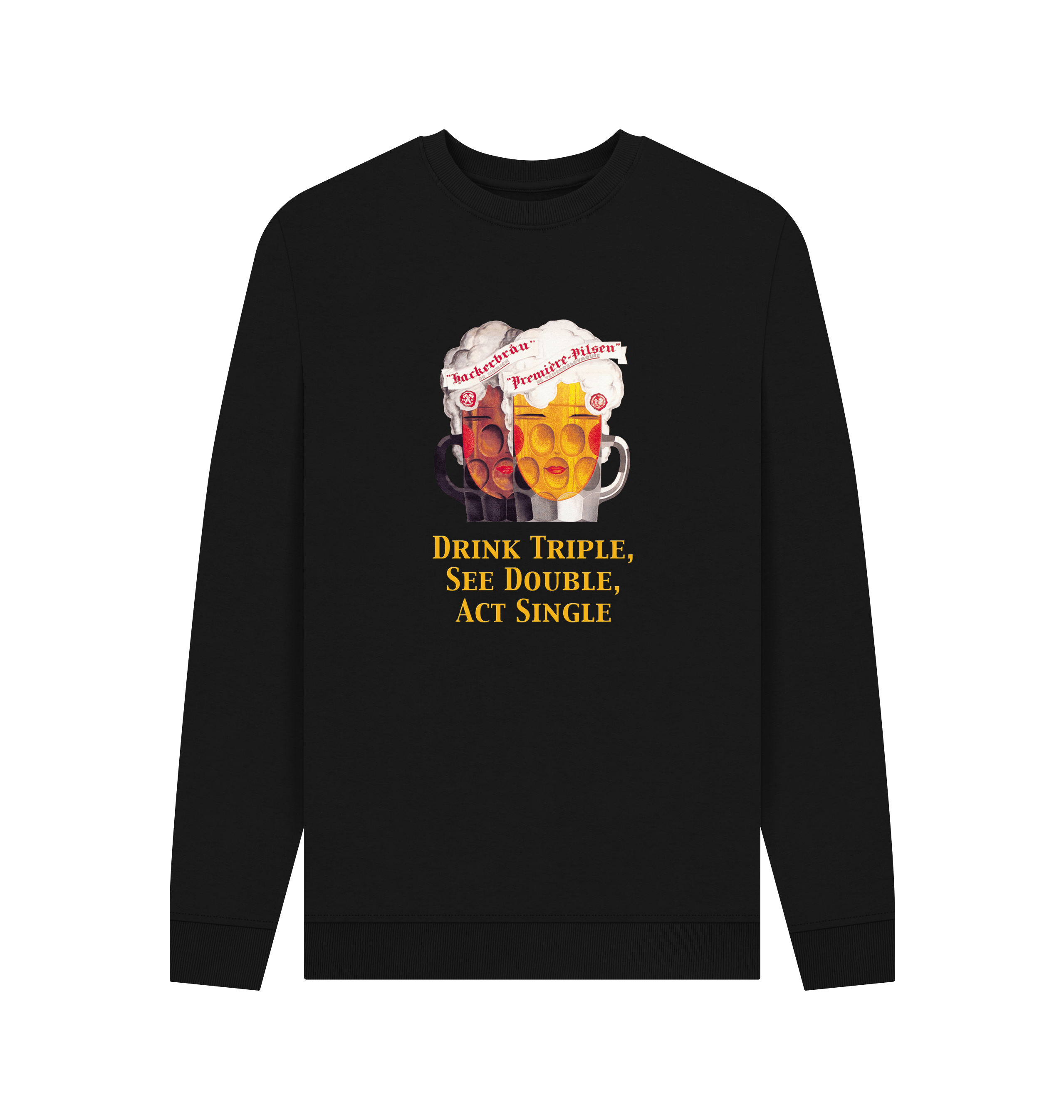 Black Printed Sweater Front