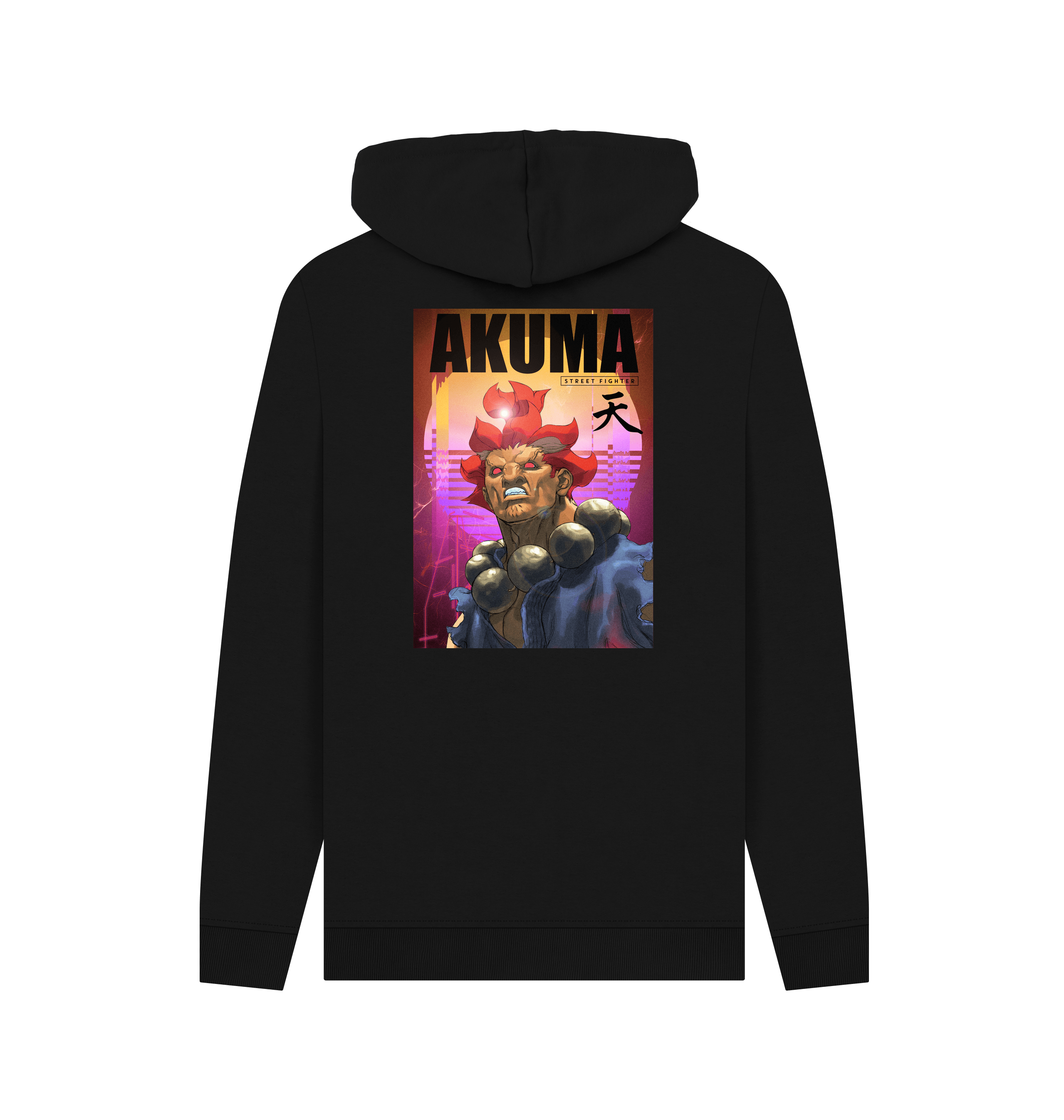 Black Printed Hoody Back