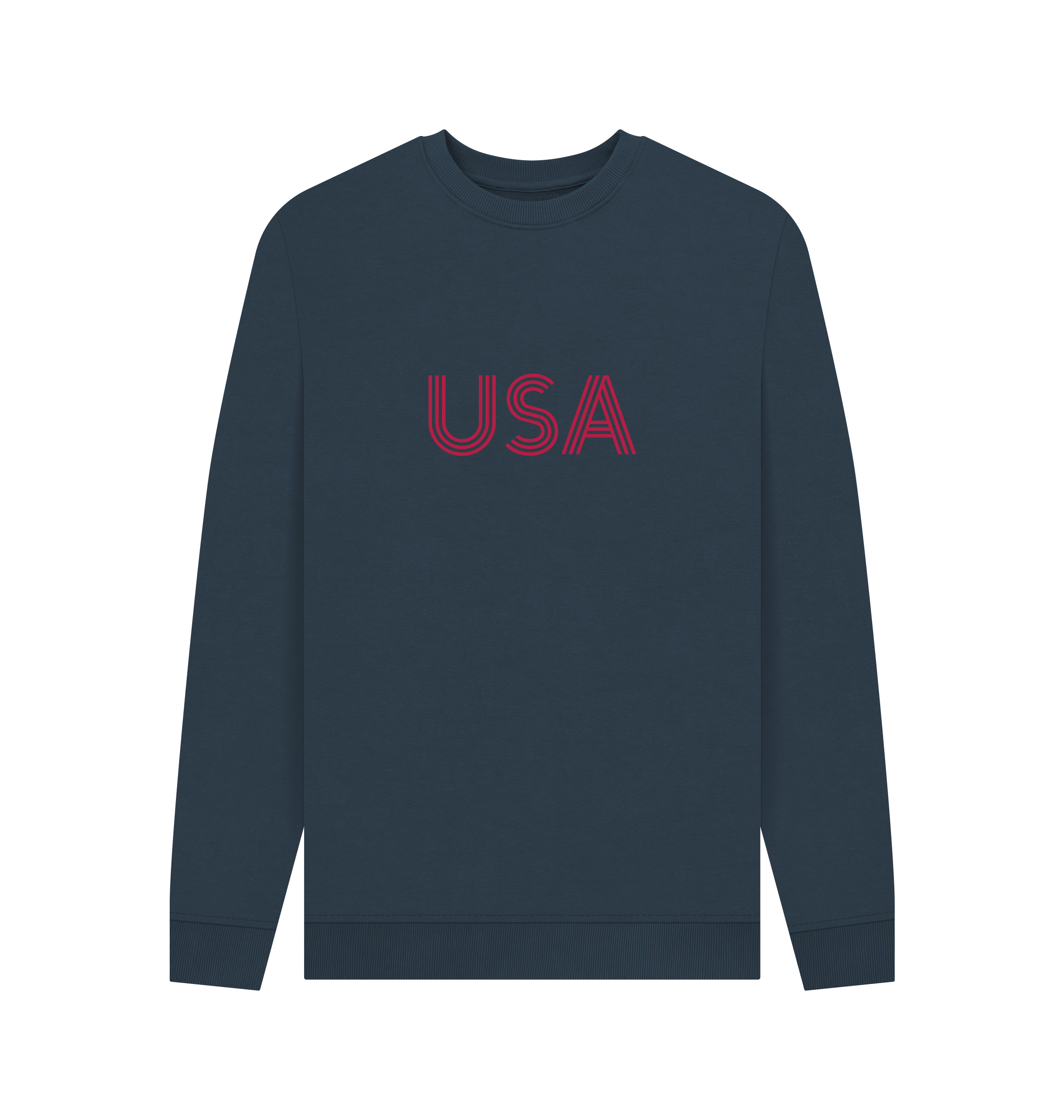 Navy Blue Printed Sweater Front