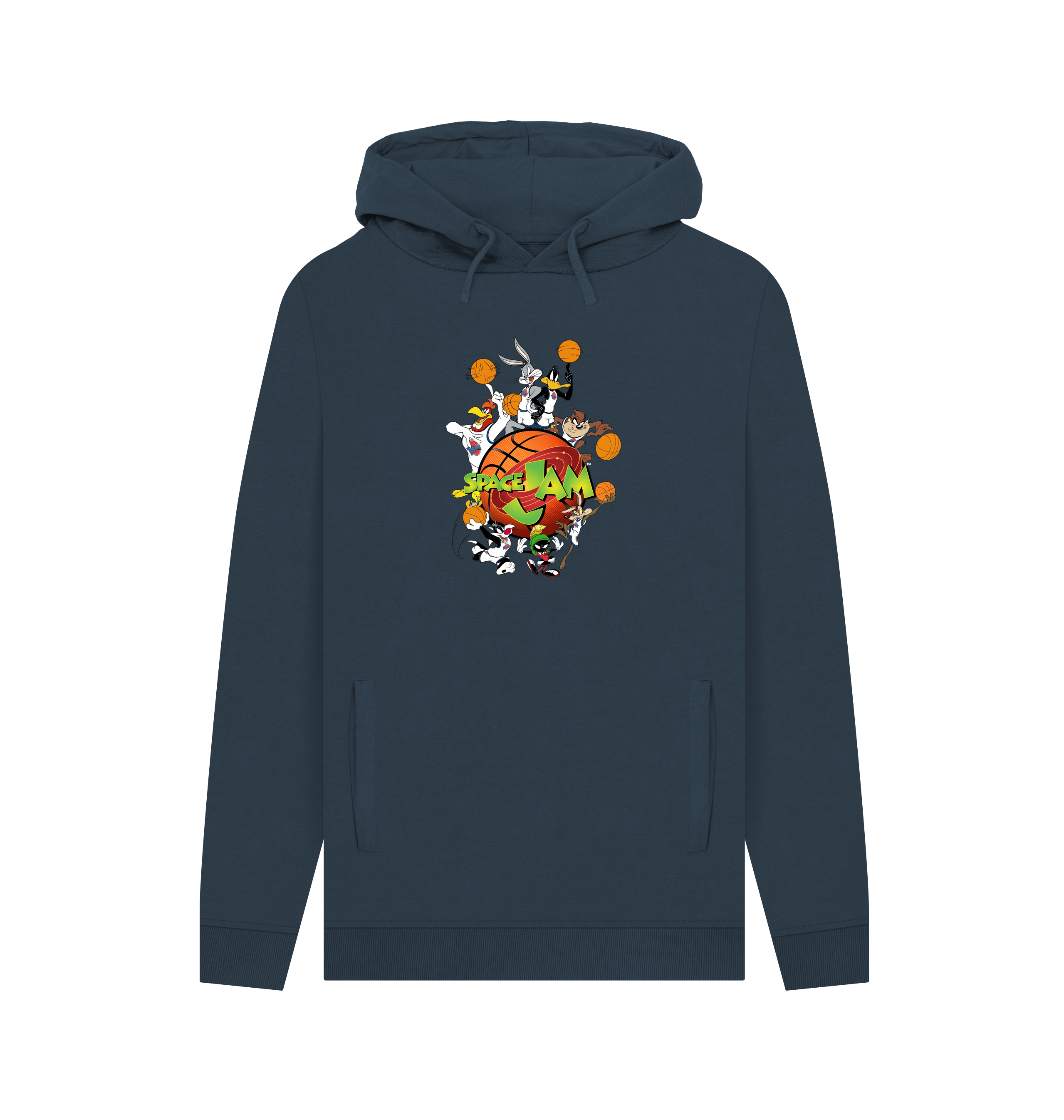 Navy Printed Hoody Front