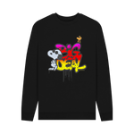 Black Printed Sweater Front