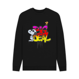 Black Printed Sweater Front