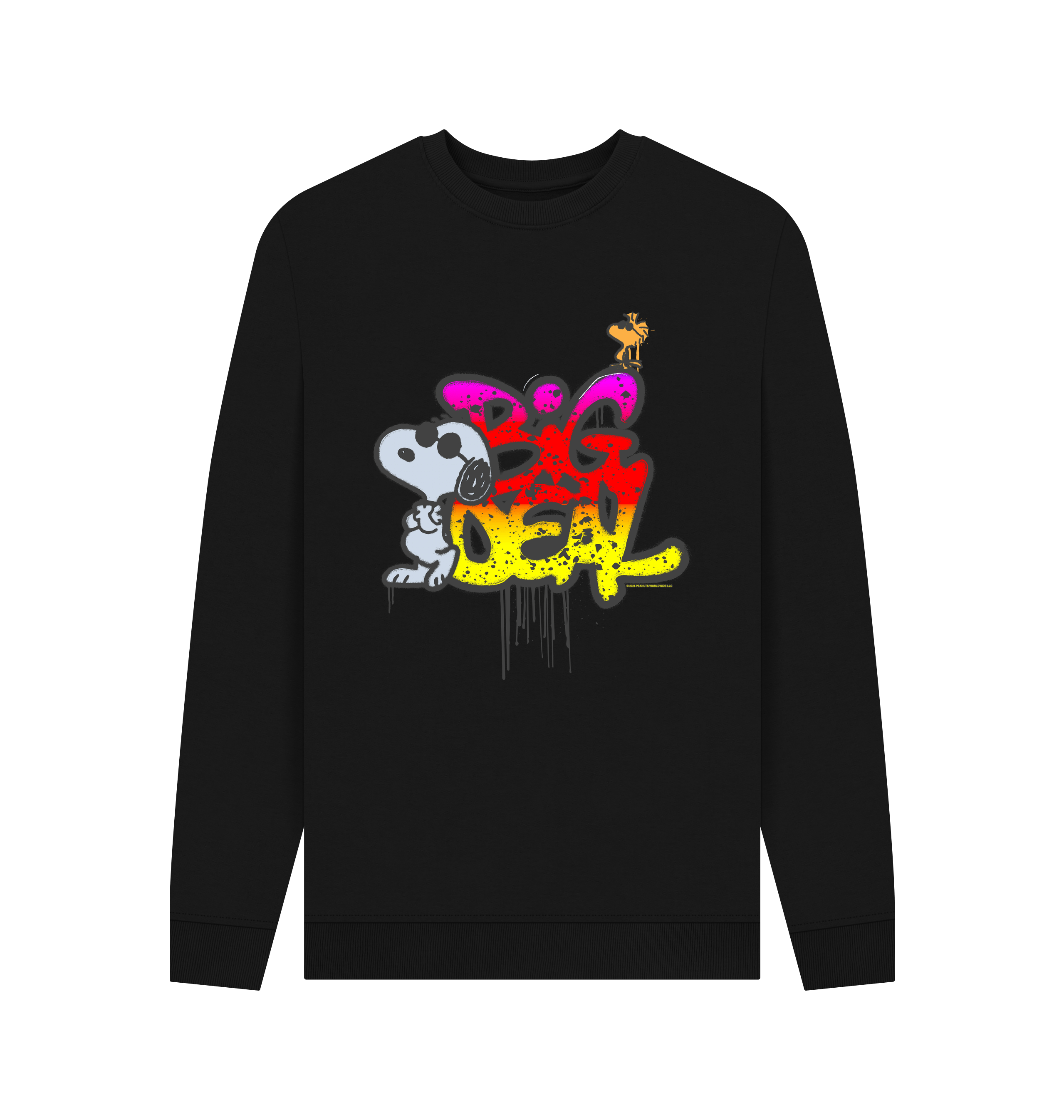 Black Printed Sweater Front